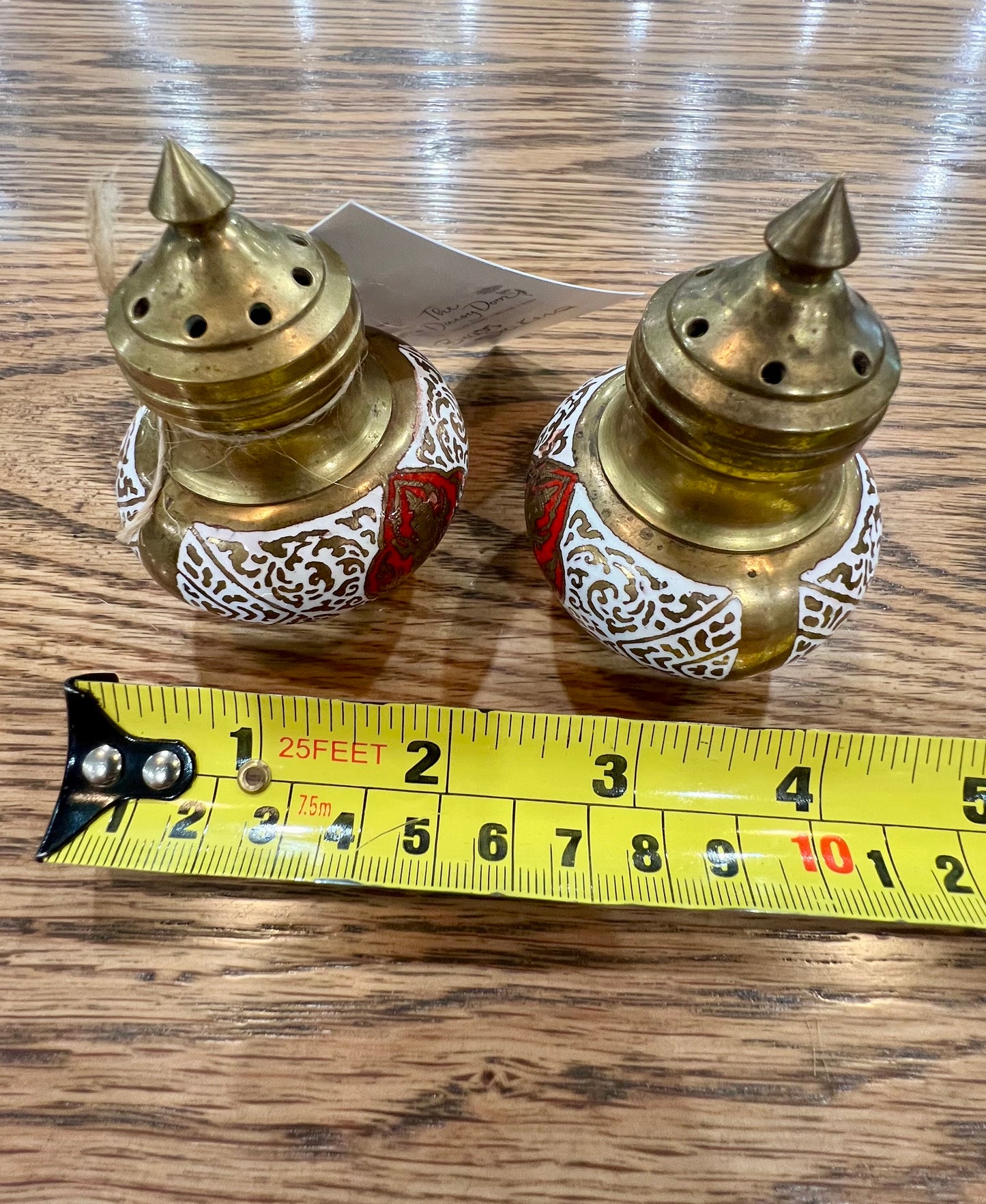 brass salt and pepper shakers
