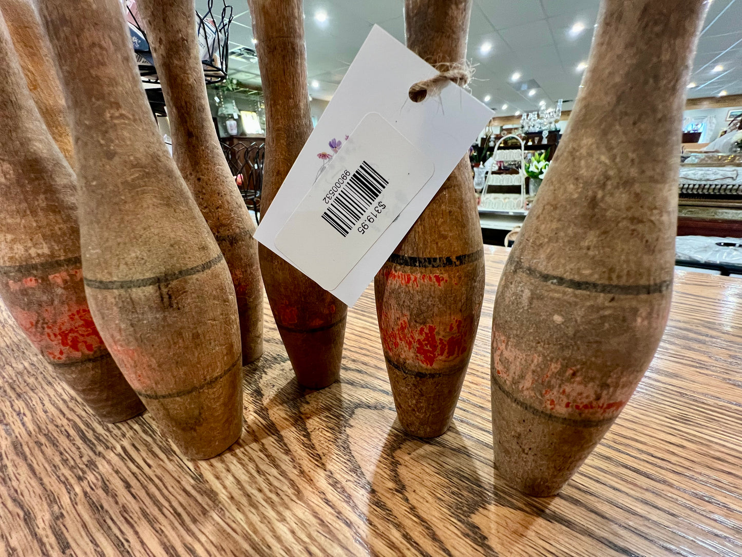 9pc Antique juggling/bowling pin