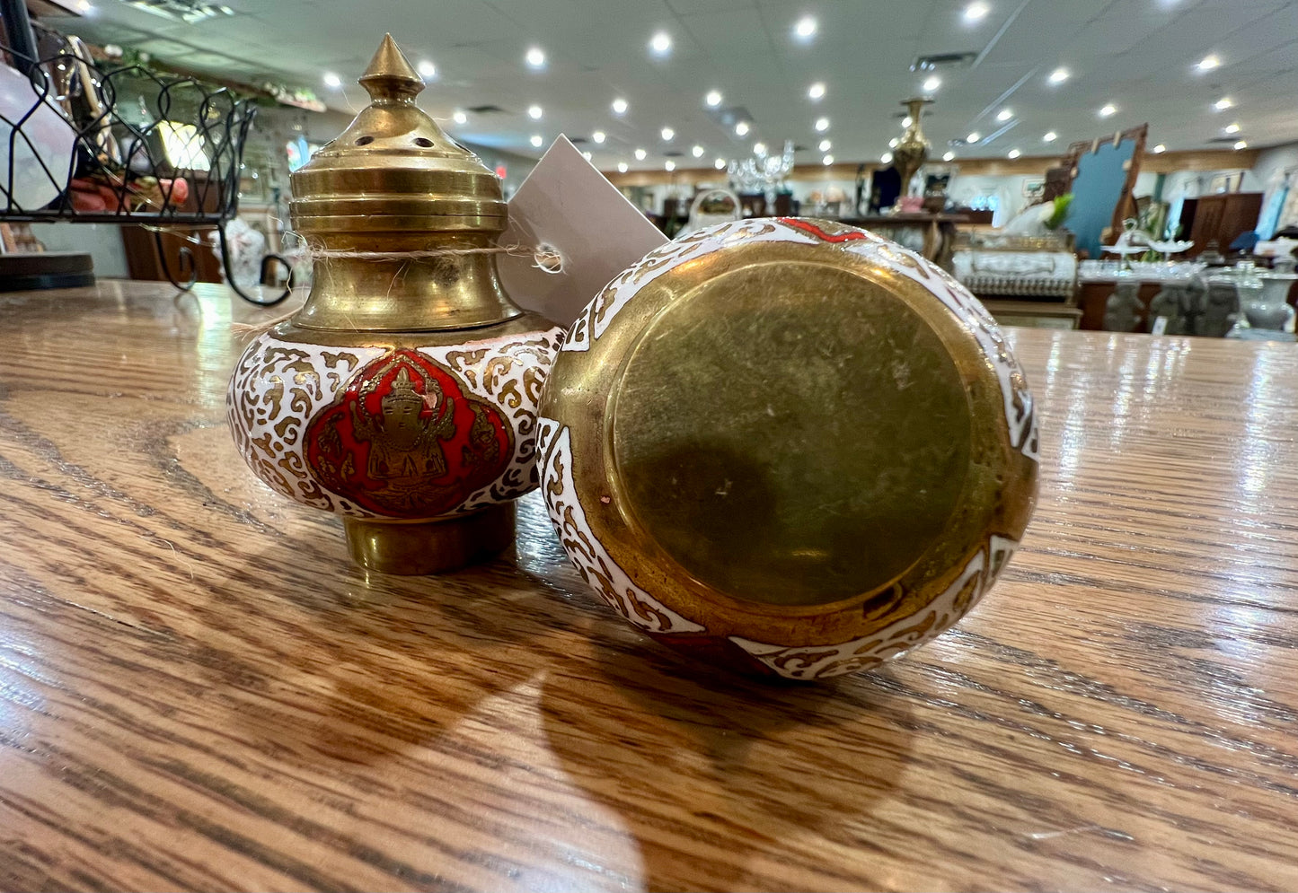 brass salt and pepper shakers