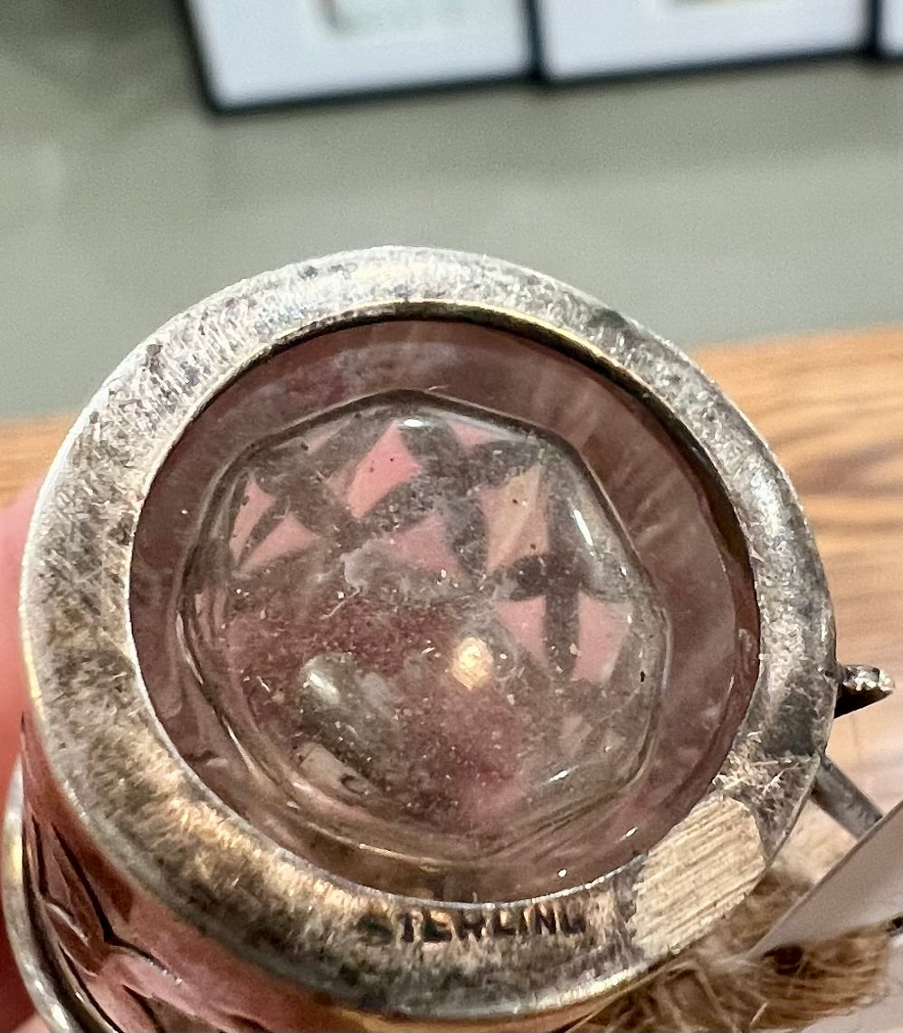 Antique snuff bottle or cayenne pepper - sterling