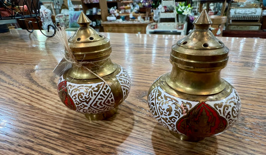brass salt and pepper shakers